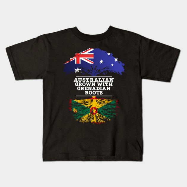 Australian Grown With Grenadian Roots - Gift for Grenadian With Roots From Grenada Kids T-Shirt by Country Flags